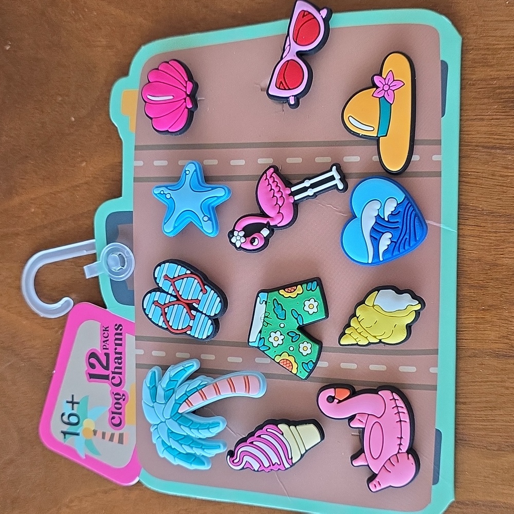 12 Pack Beach Themed Clog charms NWT